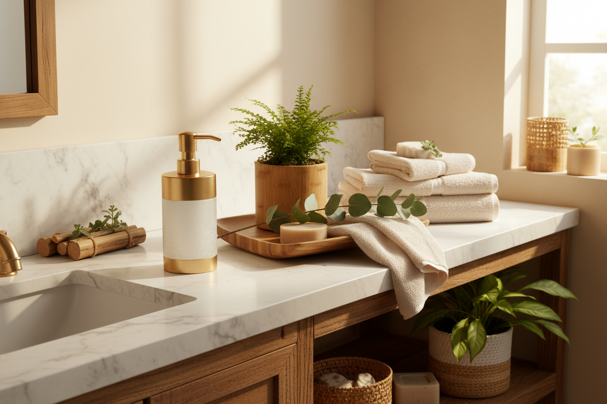 add more greenery and wood accents 